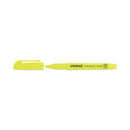 Pocket Highlighters, Fluorescent Yellow Ink, Chisel Tip, Yellow Barrel, Dozen
