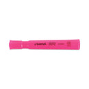 Desk Highlighters, Fluorescent Pink Ink, Chisel Tip, Pink Barrel, Dozen