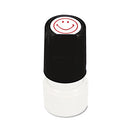 Round Message Stamp, Smiley Face, Pre-inked/re-inkable, Red