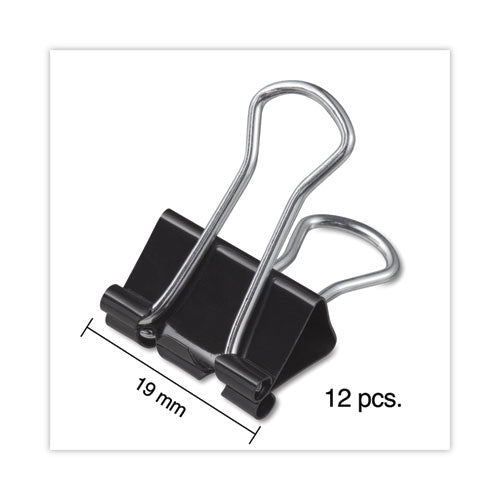 Binder Clips, Small, Black/silver, 12/box