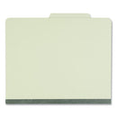 Four-section Pressboard Classification Folders, 2" Expansion, 1 Divider, 4 Fasteners, Letter Size, Green Exterior, 10/box