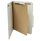 Four-section Pressboard Classification Folders, 2" Expansion, 1 Divider, 4 Fasteners, Letter Size, Gray Exterior, 10/box