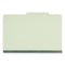 Four-section Pressboard Classification Folders, 2" Expansion, 1 Divider, 4 Fasteners, Legal Size, Green Exterior, 10/box