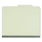 Six-section Pressboard Classification Folders, 2" Expansion, 2 Dividers, 6 Fasteners, Letter Size, Green Exterior, 10/box