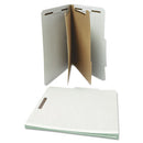 Six-section Pressboard Classification Folders, 2" Expansion, 2 Dividers, 6 Fasteners, Letter Size, Gray Exterior, 10/box