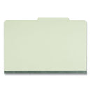 Six-section Pressboard Classification Folders, 2" Expansion, 2 Dividers, 6 Fasteners, Legal Size, Green Exterior, 10/box