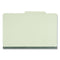 Six-section Pressboard Classification Folders, 2" Expansion, 2 Dividers, 6 Fasteners, Legal Size, Green Exterior, 10/box