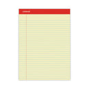 Perforated Ruled Writing Pads, Wide/legal Rule, Red Headband, 50 Canary-yellow 8.5 X 11.75 Sheets, Dozen