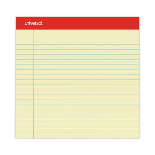 Perforated Ruled Writing Pads, Wide/legal Rule, Red Headband, 50 Canary-yellow 8.5 X 11.75 Sheets, Dozen