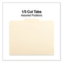 Top Tab File Folders, 1/3-cut Tabs: Center Position, Letter Size, 0.75" Expansion, Manila, 100/box