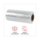 Handwrap Stretch Film, 12" X 1,500 Ft Roll, 20 Mic (80-gauge), Clear, 4/carton