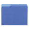 Interior File Folders, 1/3-cut Tabs: Assorted, Letter Size, 11-pt Stock, Blue, 100/box