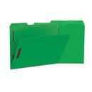 Deluxe Reinforced Top Tab Fastener Folders, 0.75" Expansion, 2 Fasteners, Letter Size, Green Exterior, 50/box