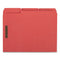 Deluxe Reinforced Top Tab Fastener Folders, 0.75" Expansion, 2 Fasteners, Letter Size, Red Exterior, 50/box