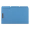 Deluxe Reinforced Top Tab Fastener Folders, 0.75" Expansion, 2 Fasteners, Legal Size, Blue Exterior, 50/box