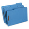 Deluxe Reinforced Top Tab Fastener Folders, 0.75" Expansion, 2 Fasteners, Legal Size, Blue Exterior, 50/box