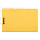 Deluxe Reinforced Top Tab Fastener Folders, 0.75" Expansion, 2 Fasteners, Legal Size, Yellow Exterior, 50/box