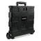 Collapsible Mobile Storage Crate, Plastic, 18.25 X 15 X 18.25 To 39.37, Black