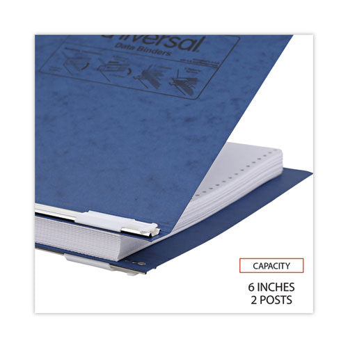 Pressboard Hanging Binder, 2 Posts, 6" Capacity, 9.5 X 11, Blue