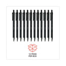 Ballpoint Pen, Retractable, Fine 0.7 Mm, Black Ink, Black Barrel, Dozen