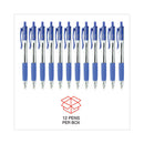 Comfort Grip Ballpoint Pen, Retractable, Medium 1 Mm, Blue Ink, Clear Barrel, Dozen