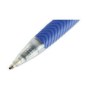 Comfort Grip Ballpoint Pen, Retractable, Medium 1 Mm, Blue Ink, Clear Barrel, Dozen