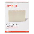 Double-ply Top Tab Manila File Folders, 1/5-cut Tabs: Assorted, Letter Size, 0.75" Expansion, Manila, 100/box