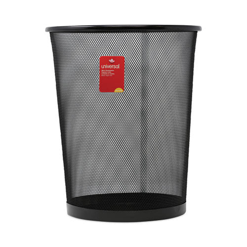 Mesh Wastebasket, 18 Qt, Steel Mesh, Black