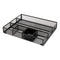 Metal Mesh Drawer Organizer, Six Compartments, 15 X 11.88 X 2.5, Black