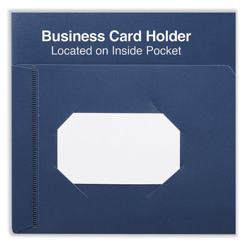 Two-pocket Plastic Folders, 100-sheet Capacity, 11 X 8.5, Navy Blue, 10/pack