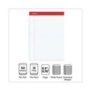 Perforated Ruled Writing Pads, Wide/legal Rule, Red Headband, 50 White 8.5 X 11.75 Sheets, Dozen