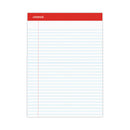 Perforated Ruled Writing Pads, Wide/legal Rule, Red Headband, 50 White 8.5 X 11.75 Sheets, Dozen