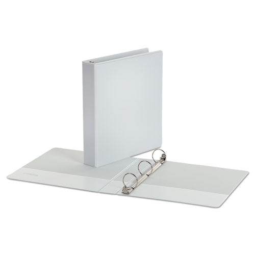 Economy Round Ring View Binder, 3 Rings, 1.5" Capacity, 11 X 8.5, White, 6/pack