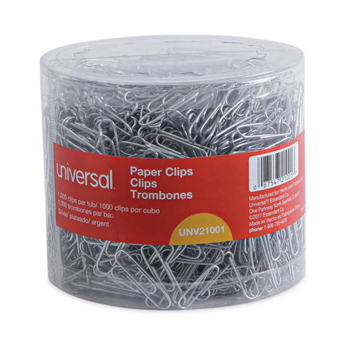 Plastic-coated Paper Clips With One-compartment Storage Tub, (750)