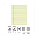 Glue Top Pads, Wide/legal Rule, 50 Canary-yellow 8.5 X 11 Sheets, Dozen