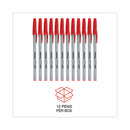 Ballpoint Pen, Stick, Medium 1 Mm, Red Ink, Gray Barrel, Dozen