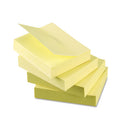 Recycled Self-stick Note Pads, 1.5" X 2", Yellow, 100 Sheets/pad, 12 Pads/pack