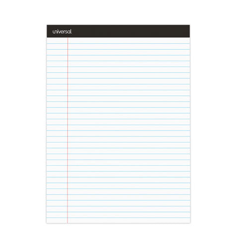 Premium Ruled Writing Pads With Heavy-duty Back, Wide/legal Rule, Black Headband, 50 White 8.5 X 11 Sheets, 6/pack