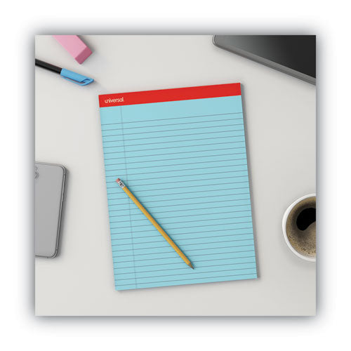 Colored Perforated Ruled Writing Pads, Wide/legal Rule, 50 Blue 8.5 X 11 Sheets, Dozen