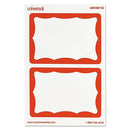 Border-style Self-adhesive Name Badges, 3 1/2 X 2 1/4, White/red, 100/pack