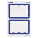 Border-style Self-adhesive Name Badges, 3 1/2 X 2 1/4, White/blue, 100/pack