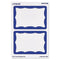 Border-style Self-adhesive Name Badges, 3 1/2 X 2 1/4, White/blue, 100/pack