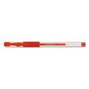 Comfort Grip Gel Pen, Stick, Medium 0.7 Mm, Red Ink, Clear Barrel, Dozen