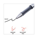 Gel Pen, Stick, Medium 0.7 Mm, Black Ink, Silver/black Barrel, Dozen