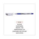 Gel Pen, Stick, Medium 0.7 Mm, Blue Ink, Silver/blue Barrel, Dozen