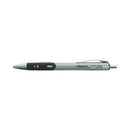 Comfort Grip Gel Pen, Retractable, Medium 0.7 Mm, Black Ink, Silver Barrel, Dozen