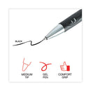 Comfort Grip Gel Pen, Retractable, Medium 0.7 Mm, Black Ink, Silver Barrel, Dozen