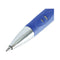 Comfort Grip Gel Pen, Retractable, Medium 0.7 Mm, Blue Ink, Silver Barrel, Dozen