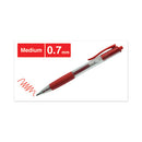 Comfort Grip Gel Pen, Retractable, Medium 0.7 Mm, Red Ink, Translucent Red Barrel, Dozen