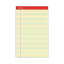 Perforated Ruled Writing Pads, Wide/legal Rule, Red Headband, 50 Canary-yellow 8.5 X 14 Sheets, Dozen